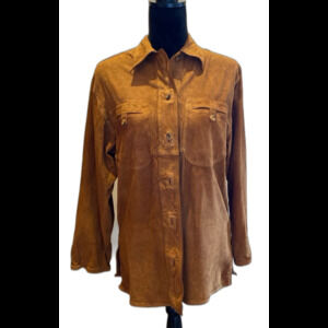 Reversable Womens Jacket ? Suede Brown & Cheetah Print other Side Sz ? Large